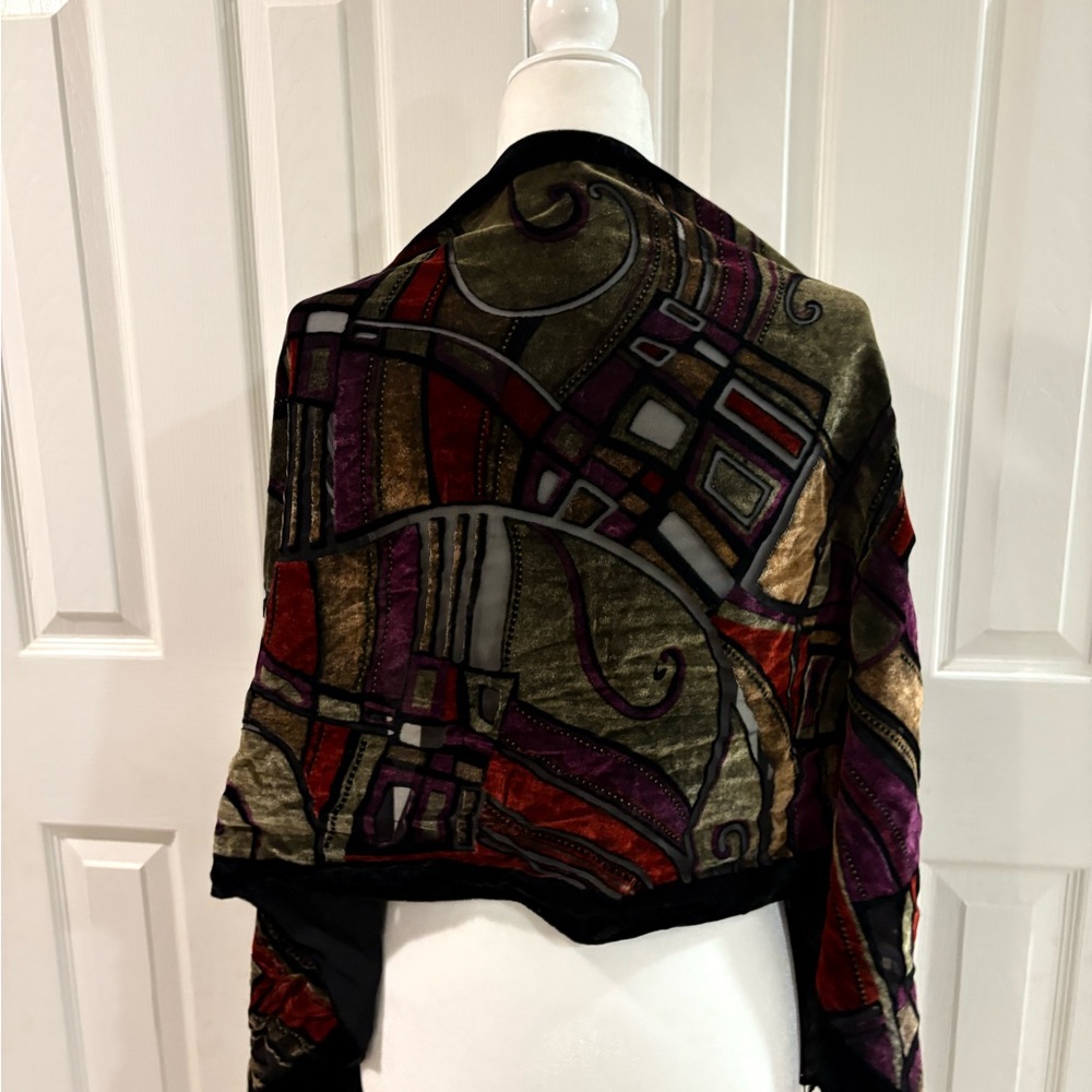 Elegant Multicolor Velvet Women's Scarf